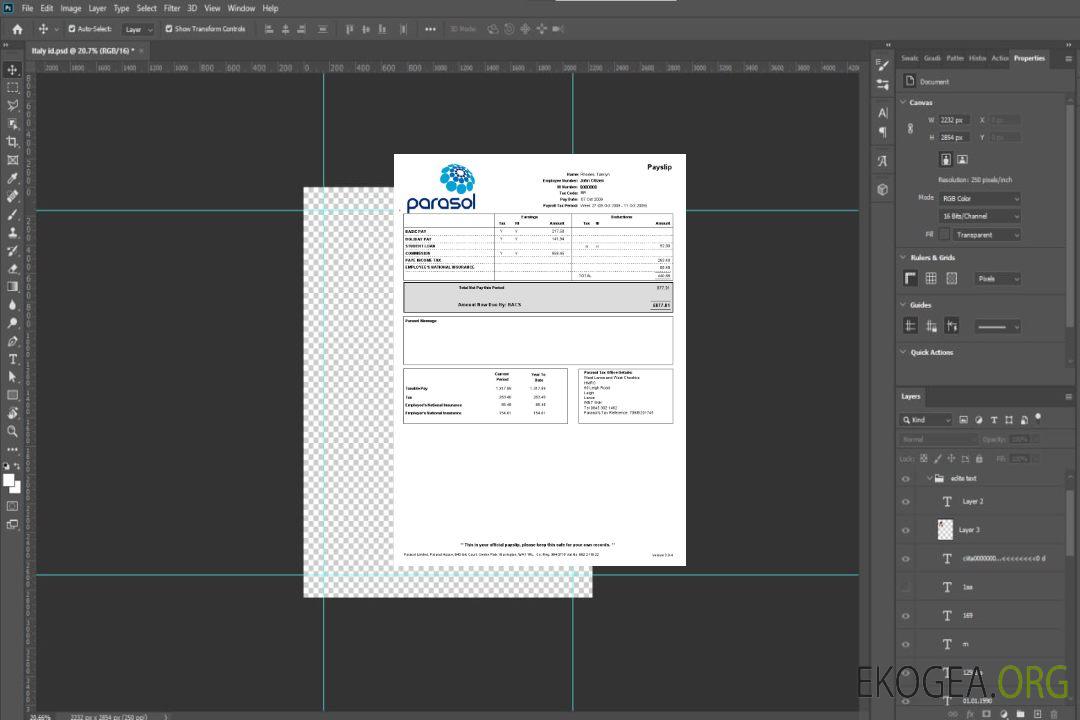 Bulletin de paie PARASOL Limited aux formats Word et PDF template Bulletin de paie PARASOL Limited aux formats Word et PDF template
